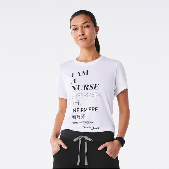 Figs Tops - Figs Like New White Nurse Supersoft Shortsleeve Underscrub Top